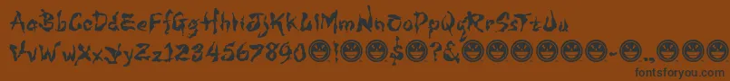 フォントWild3InfectedHurt – 黒い文字が茶色の背景にあります