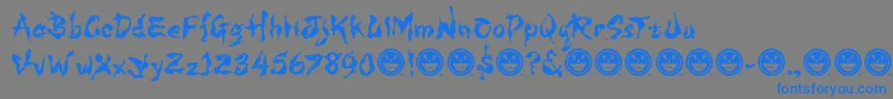 Шрифт Wild3InfectedHurt – синие шрифты на сером фоне