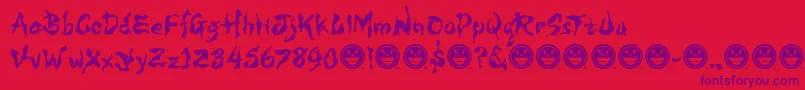 Wild3InfectedHurt Font – Purple Fonts on Red Background
