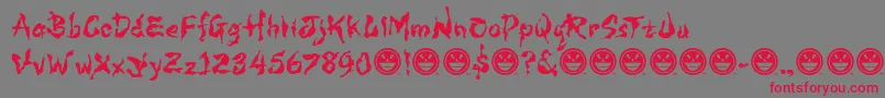 Шрифт Wild3InfectedHurt – красные шрифты на сером фоне