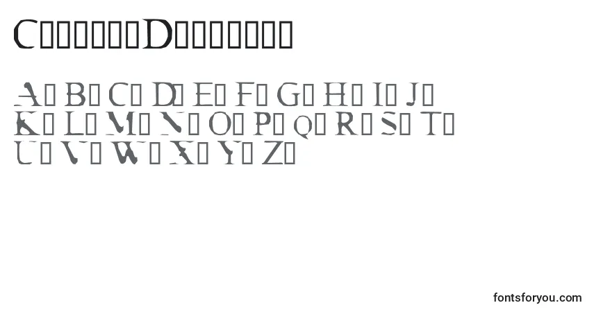 A fonte CrackedDendrite – alfabeto, números, caracteres especiais