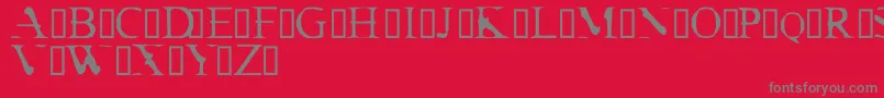 フォントCrackedDendrite – 赤い背景に灰色の文字