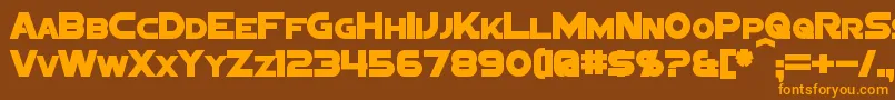 SigmaFiveSansBold-Schriftart – Orangefarbene Schriften auf braunem Hintergrund