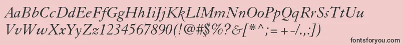 GranjonltstdItalic Font – Black Fonts on Pink Background