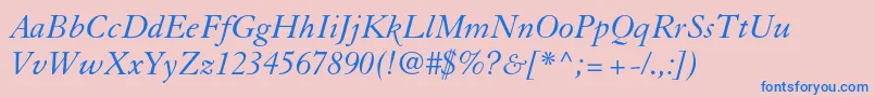 GranjonltstdItalic Font – Blue Fonts on Pink Background