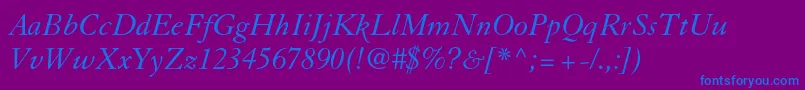 GranjonltstdItalic Font – Blue Fonts on Purple Background