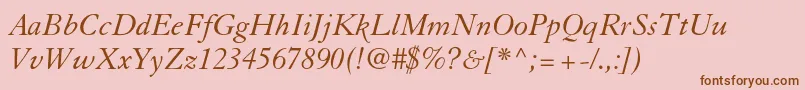 GranjonltstdItalic Font – Brown Fonts on Pink Background