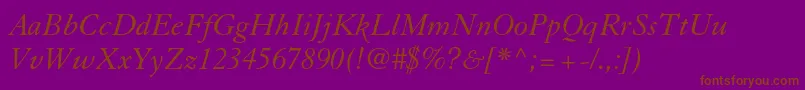 GranjonltstdItalic Font – Brown Fonts on Purple Background