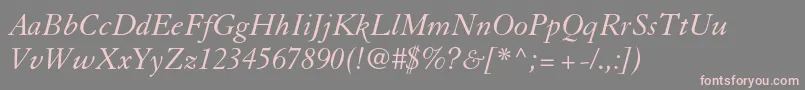GranjonltstdItalic Font – Pink Fonts on Gray Background