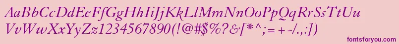 GranjonltstdItalic Font – Purple Fonts on Pink Background