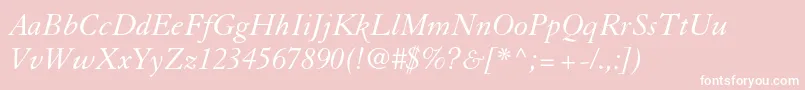 GranjonltstdItalic Font – White Fonts on Pink Background