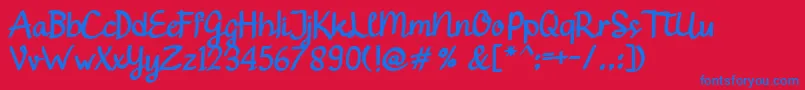Gendhist Font – Blue Fonts on Red Background