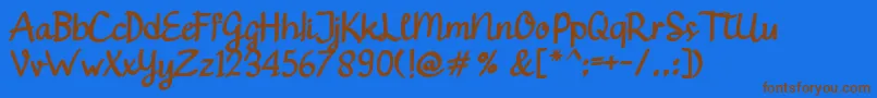 Gendhist Font – Brown Fonts on Blue Background