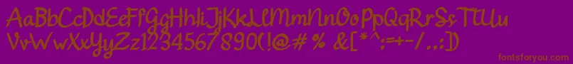 Gendhist-Schriftart – Braune Schriften auf violettem Hintergrund