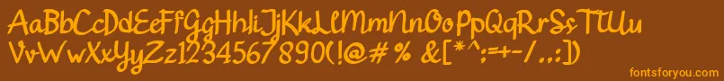 Gendhist Font – Orange Fonts on Brown Background