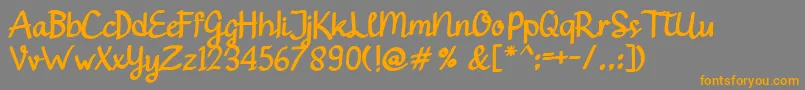 Gendhist-Schriftart – Orangefarbene Schriften auf grauem Hintergrund