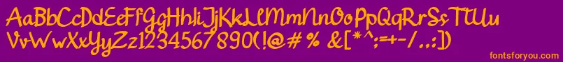 Gendhist Font – Orange Fonts on Purple Background