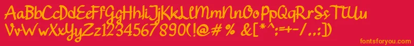 Gendhist Font – Orange Fonts on Red Background