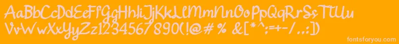 Gendhist-Schriftart – Rosa Schriften auf orangefarbenem Hintergrund