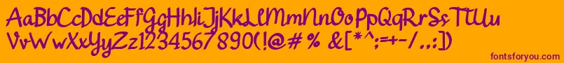 Gendhist Font – Purple Fonts on Orange Background