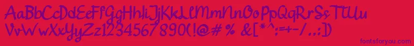 Gendhist Font – Purple Fonts on Red Background