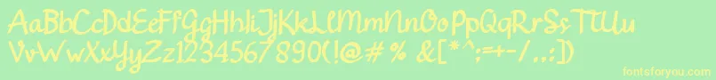 Gendhist Font – Yellow Fonts on Green Background