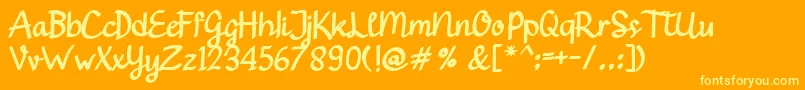 Gendhist Font – Yellow Fonts on Orange Background
