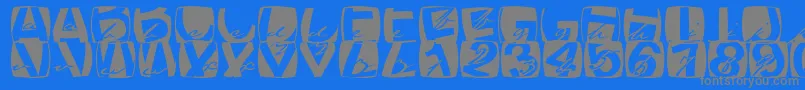 フォントAzfusionetwo – 青い背景に灰色の文字