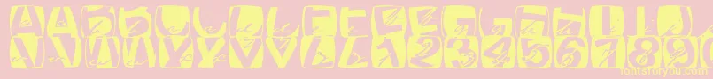 Azfusionetwo Font – Yellow Fonts on Pink Background