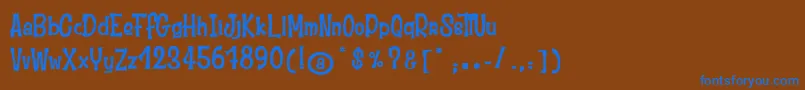MoustacheClub Font – Blue Fonts on Brown Background