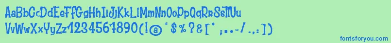 MoustacheClub Font – Blue Fonts on Green Background