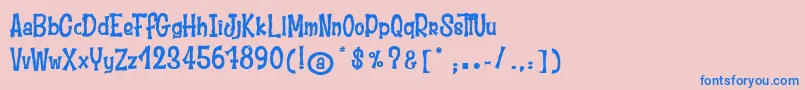 MoustacheClub Font – Blue Fonts on Pink Background