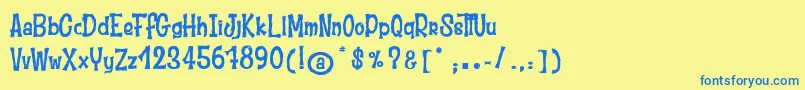 MoustacheClub Font – Blue Fonts on Yellow Background