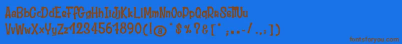 MoustacheClub Font – Brown Fonts on Blue Background