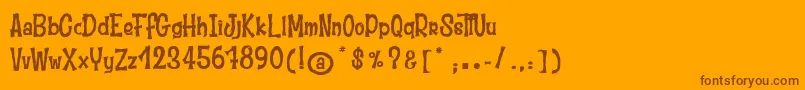 MoustacheClub-fontti – ruskeat fontit oranssilla taustalla