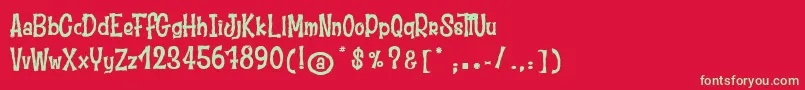 MoustacheClub Font – Green Fonts on Red Background