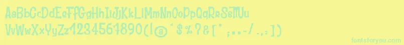 MoustacheClub Font – Green Fonts on Yellow Background