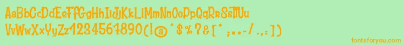 MoustacheClub Font – Orange Fonts on Green Background