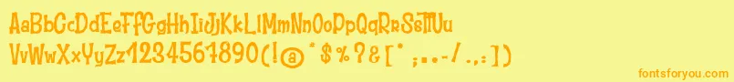 MoustacheClub Font – Orange Fonts on Yellow Background