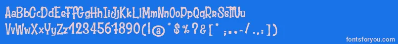 MoustacheClub Font – Pink Fonts on Blue Background