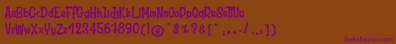MoustacheClub Font – Purple Fonts on Brown Background