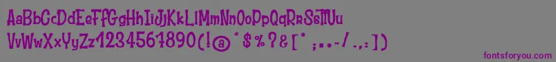Шрифт MoustacheClub – фиолетовые шрифты на сером фоне