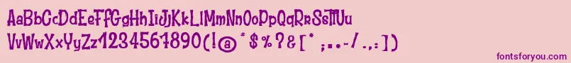 MoustacheClub Font – Purple Fonts on Pink Background