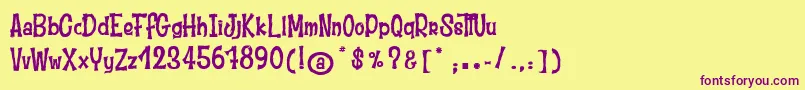 MoustacheClub Font – Purple Fonts on Yellow Background