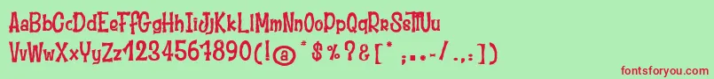 MoustacheClub Font – Red Fonts on Green Background