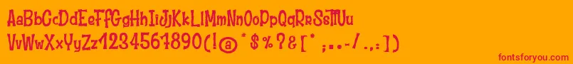 MoustacheClub Font – Red Fonts on Orange Background