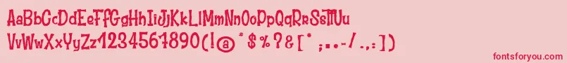 MoustacheClub Font – Red Fonts on Pink Background