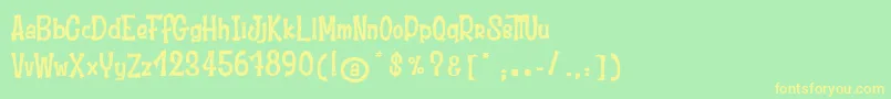 Шрифт MoustacheClub – жёлтые шрифты на зелёном фоне
