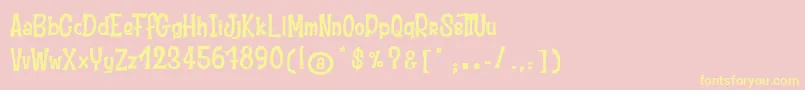 MoustacheClub Font – Yellow Fonts on Pink Background