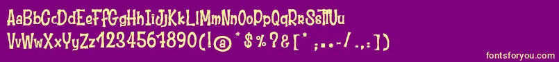 MoustacheClub Font – Yellow Fonts on Purple Background